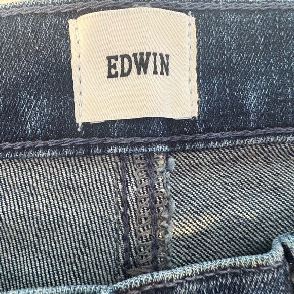 EUC - Edwin Anthropologie Pixie 9" Mid-Rise Skinny Jeans Dark Indigo Wash - Picture 5 of 12